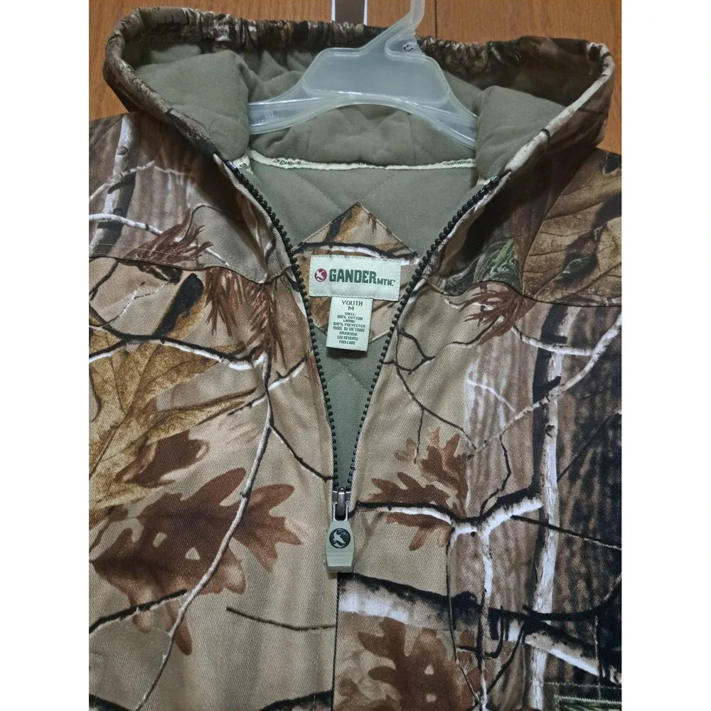 Gander Mountain Boys Camo Insulated Hooded Jacket Youth Medium 10-12 Zip Cotton
